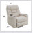 Nairi Ivory Leather Aire Power Motion Recliner with Lift, Heating & Massage Function