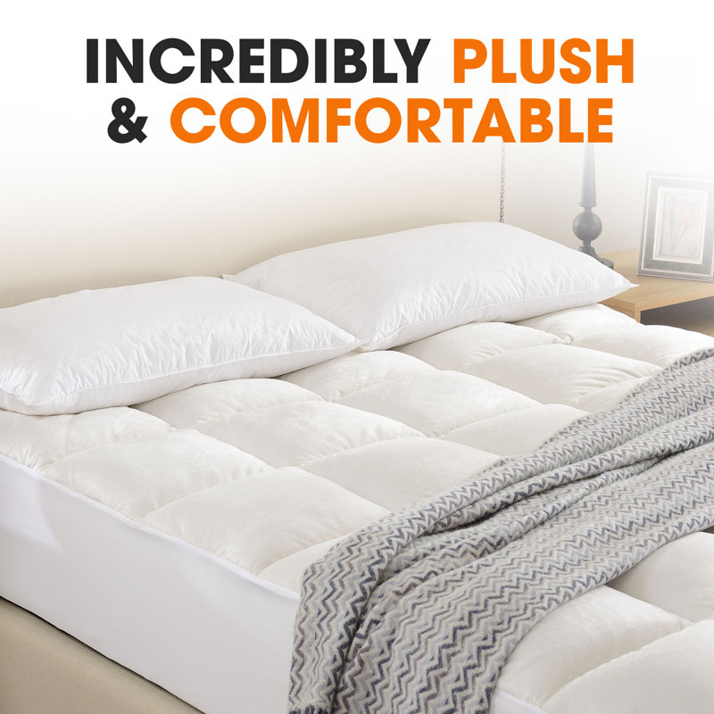 Twin XL White Down Alternative Featherbed Mattress Topper