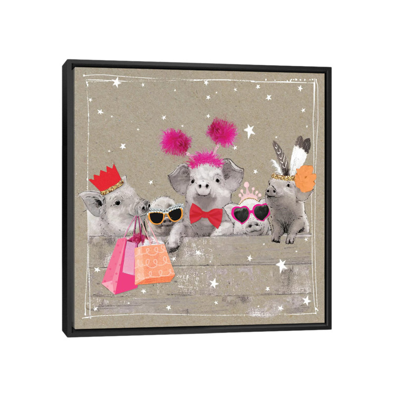 « fantaisiste short farm ii », impression sur toile, H 18 po x l 18 po x P 1,5 po, Toile avec cadre noir