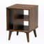 Table de bout en bois au fini brun Vesper, style Mid-Century, H 20,30 po x l 15,23 po x P 15,23 po