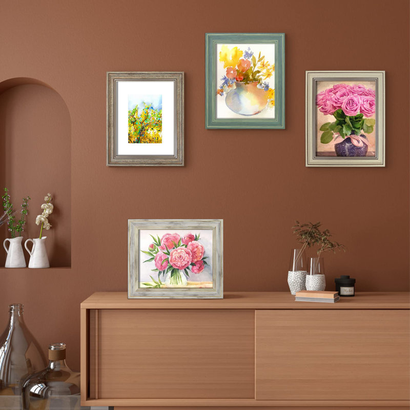 Ensemble de cadres photo 8 x 10, 4 cadres rustiques pour table ou mur
