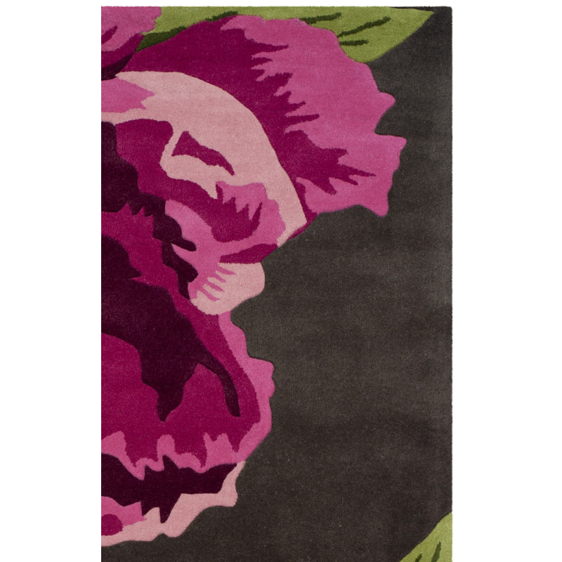 Tapis gris / rose Electra, Tapis de couloir 2 pi 3 po x 8 pi