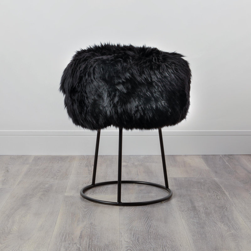 Ordaz Iron Accent Stool, Black
