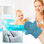 Mignons gants de bain pour enfants pingouins, moufle exfoliante avec éponge intégrée pour l'heure du bain sans déchirure, bleu-676982049
