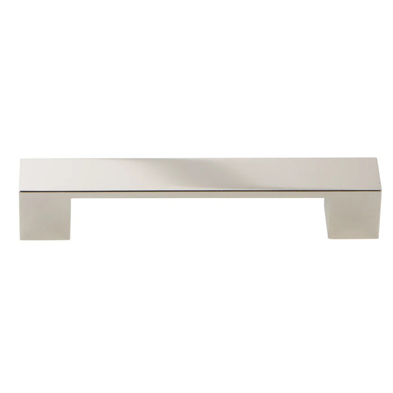 Wide Square Bar pull, 5 1/16", Polished Nickel