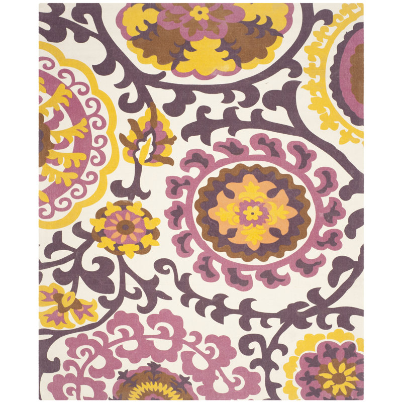 Blair Purple Floral & planter tapis, Rectangle 7 pi 3 po x 9 pi 3 po