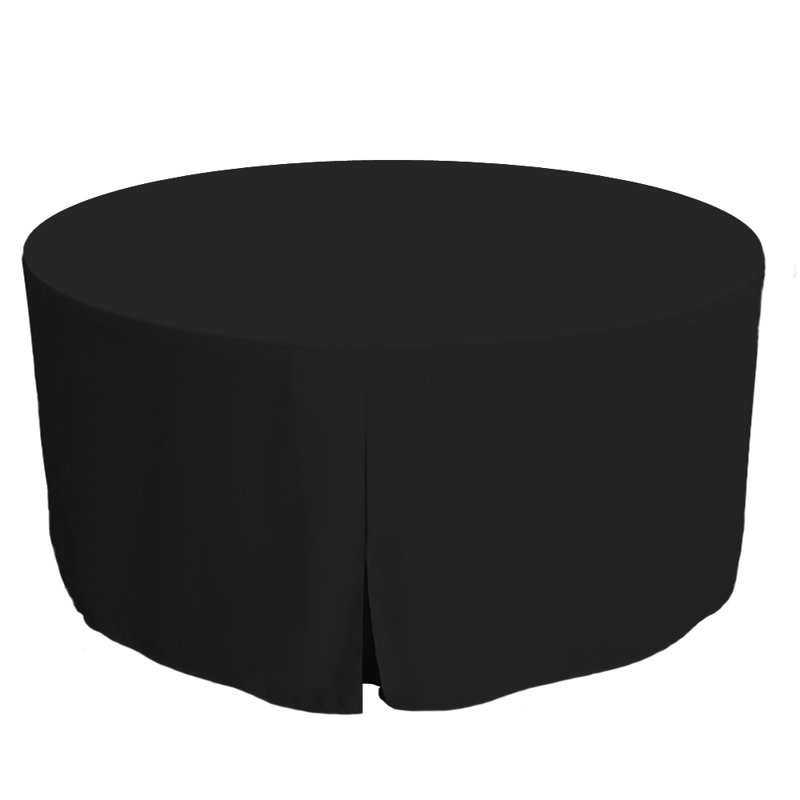 Tablevogue Round Table Cover, Black, 60" L x 60" W