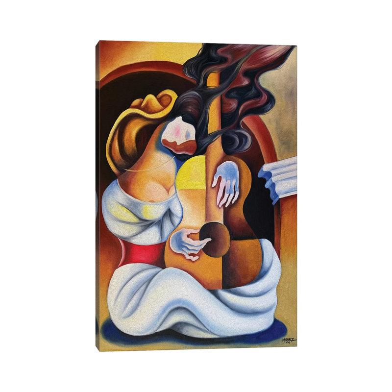 Dream With Guitar by Dixie Miguez - Wrapped Canvas Painting, 101.6 cm H x 66.04 cm W x 1.91 cm D