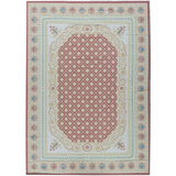 Hand-Knotted High-Quality Red and Beige Area Rug