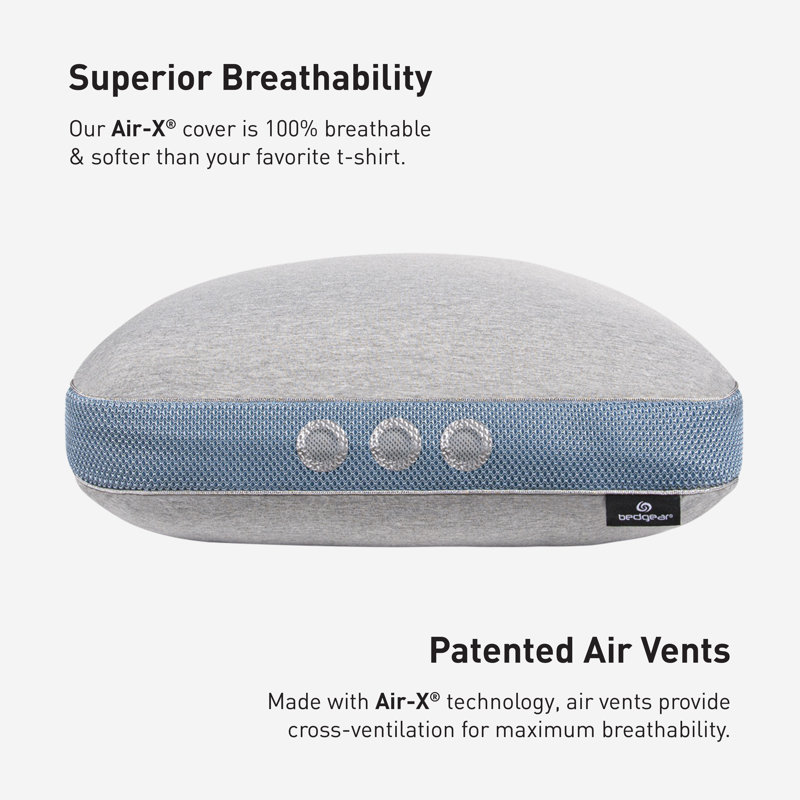 Bedgear Flow Performance Pillow - Breathable Bed Pillow - Medium - Washable Cover, 1.0