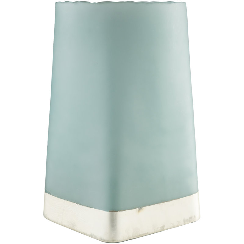 Glass Tabletop Hurricane, 12" H x 8.5" W x 8.5" D, Green