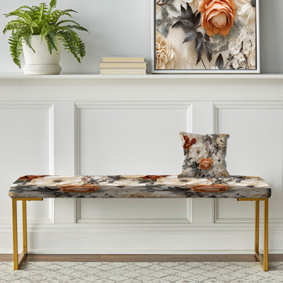 Banc rustique à motif floral en V rustique