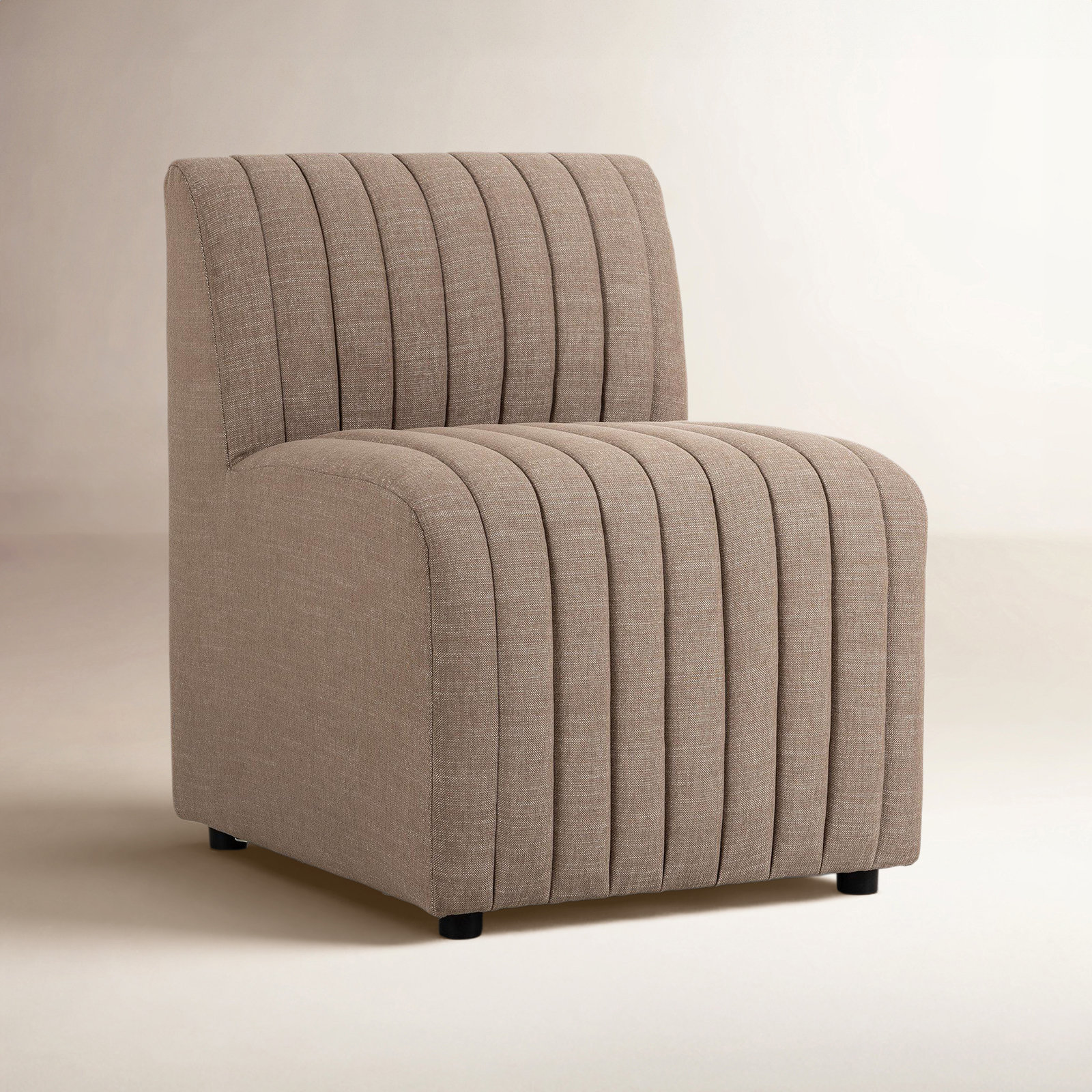 Brandt Genuine Leather Dining Chair, Crypton Nomad Taupe Polyester Blend