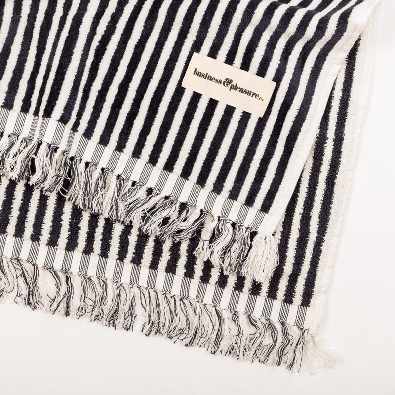 Beach Blanket, Navy/White