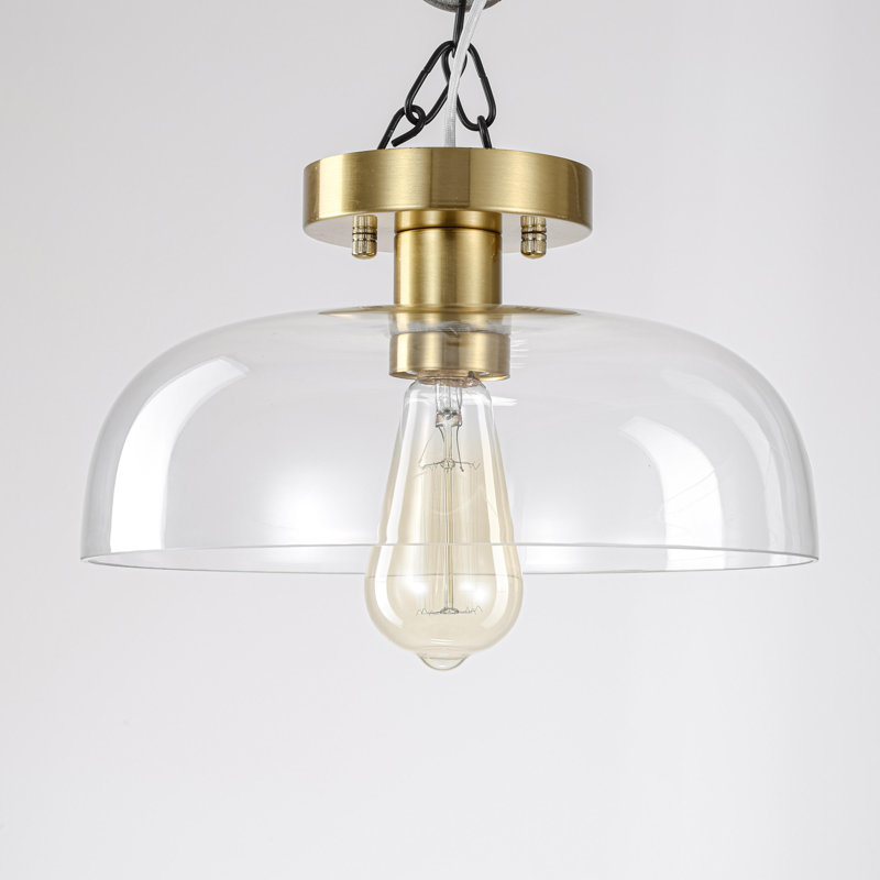Plafonnier encastré à dôme en verre transparent 1 lumière à intensité variable Elara