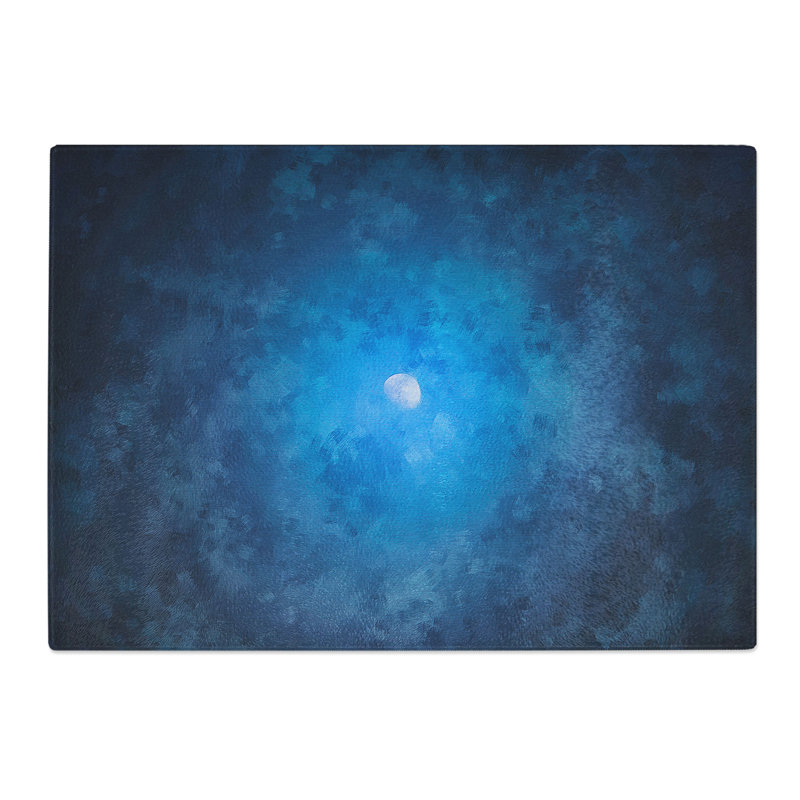 Tempered Glass Half Moon Chopping Board, 20 cm x 28.5 cm