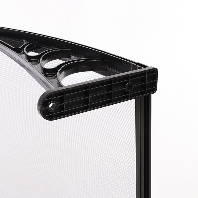 Garden Sanctuary Plastic Cover Retractable Door / Window Awning, Clear/Black, 23.8cm H x 120cm W x 80cm D
