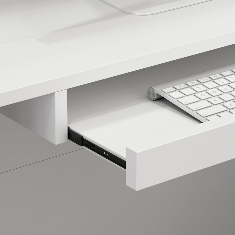 Bureau de réception en L en bois, Blanc