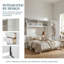 Système de lit mural grand lit avec placard intégré, tiroirs de rangement et tablettes - Solution de lit escamotable tout-en-un peu encombrante