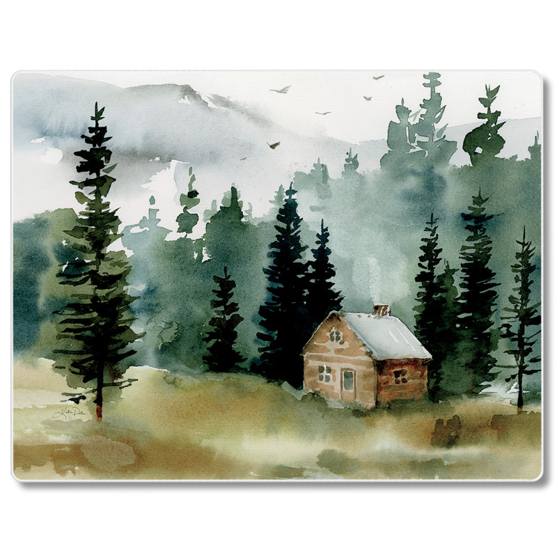 Planche à découper en verre trempé 3 po Cabin in the Woods 10 po x 8 po