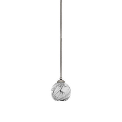 Mini-luminaire suspendu suspendu Zilo au fini graphite avec verre de 5,75 po