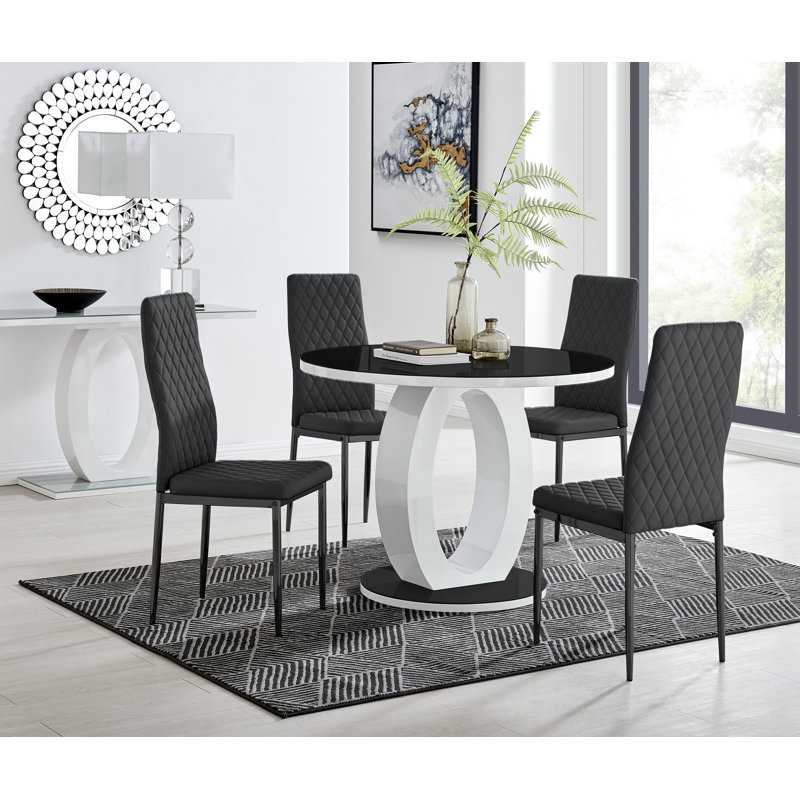 Scottsmoor 4 - Person Dining Set, Grey, Black