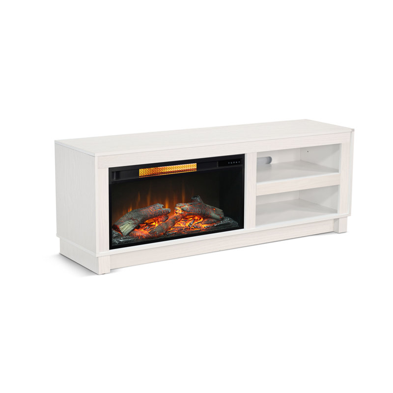 Console multimédia 56 po avec foyer électrique , Blanc