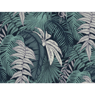 Toile luxuriante à feuilles tropicales vert foncé