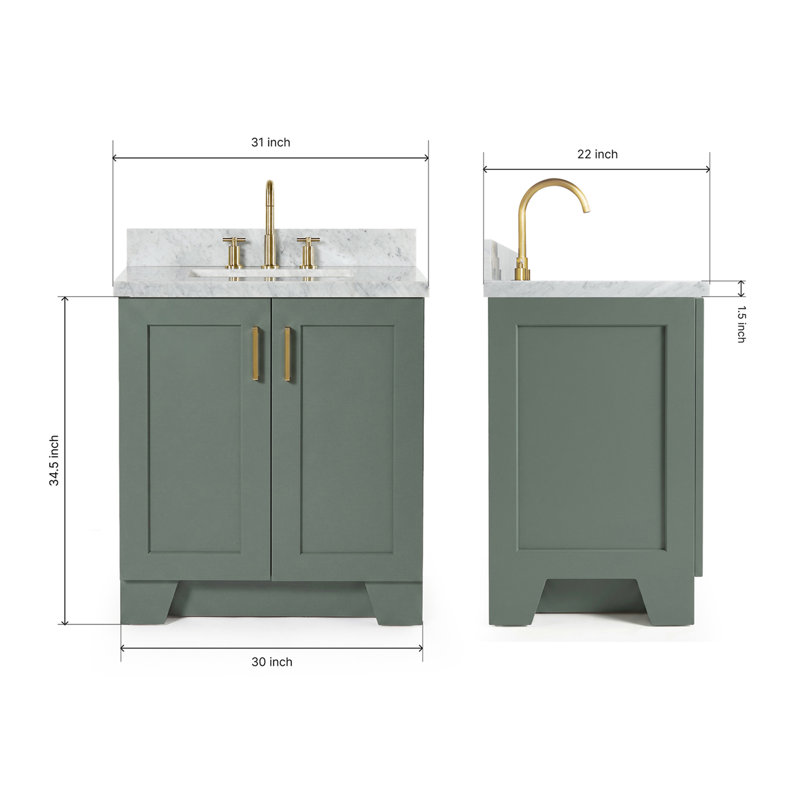 ARIEL TAYLOR 31 IN RECTANGLE SINK VANITY, Rectangle, Vintage Green