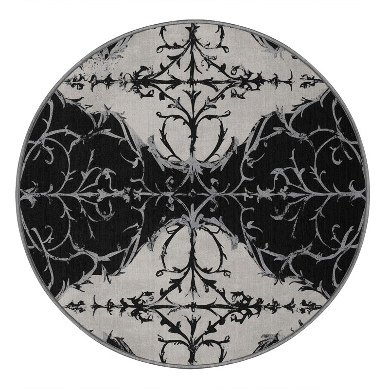 Velvet Noir Rug, Round 8'