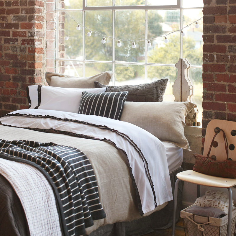 Taie décorative en coton Logue - Standard, Standard, Naturel