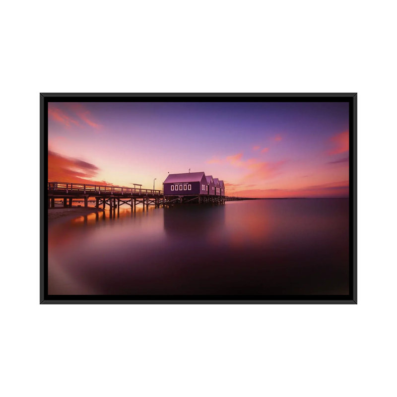 Busselton Sunset by Despird Zhang - Floater Frame Print on Canvas