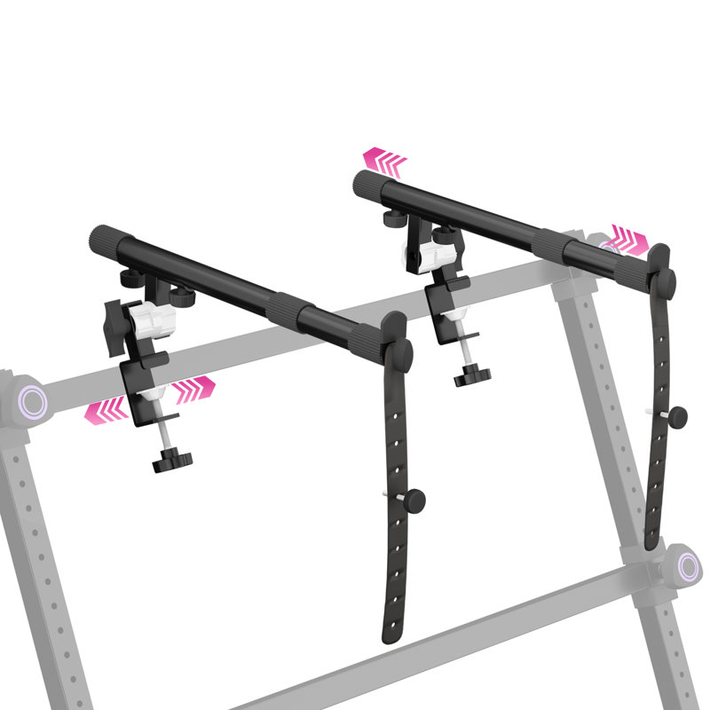 Support de clavier Liquid Stands à 3 niveaux avec bras ajustables pour clavier et synthétiseur.