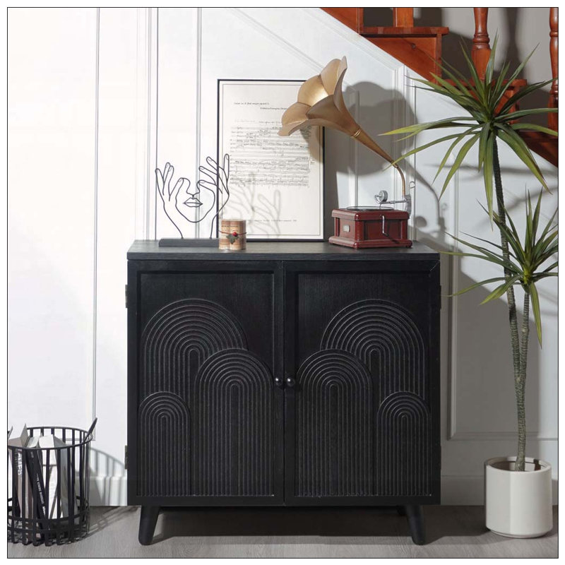 Armoire de rangement moderne en bois noir