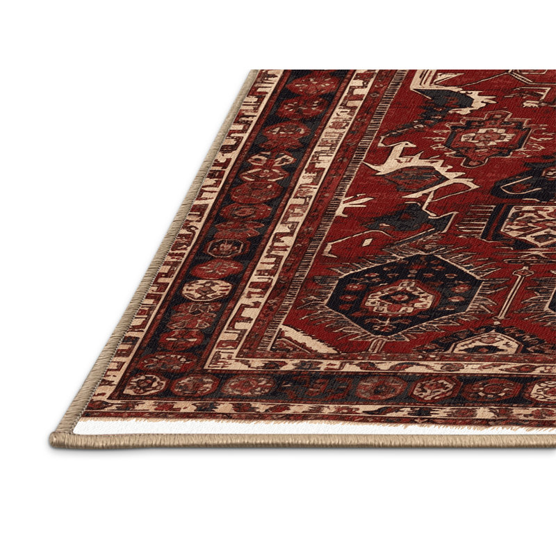Tapis brun turc lavable à la machine, Rond 6 pi