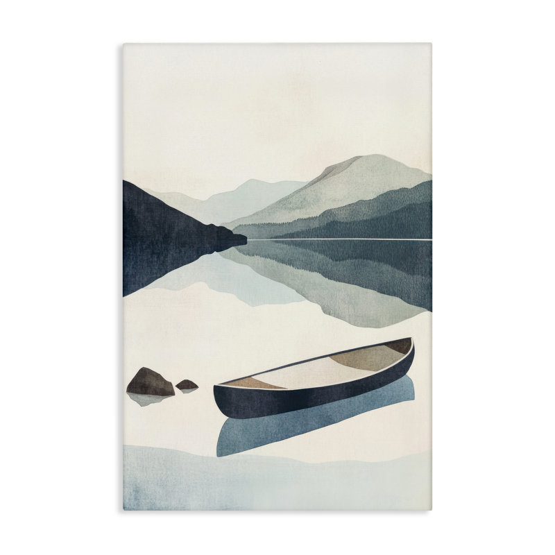 Toile Silent Shore Canoe, design par Mona Grace, H 24 po x l 16 po