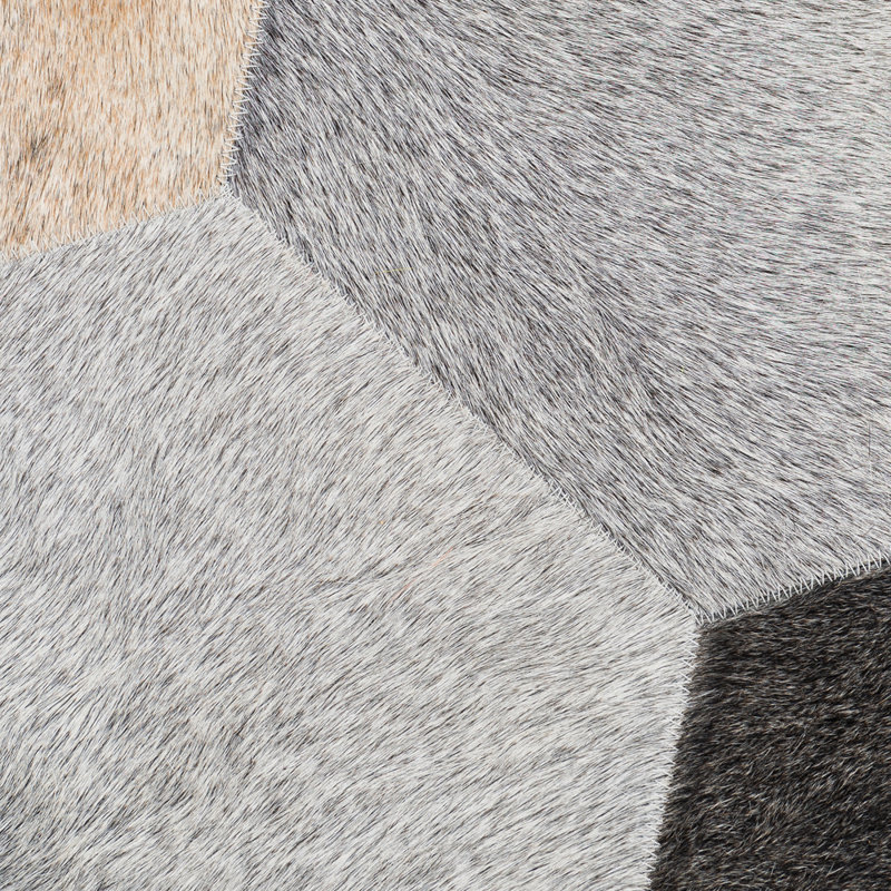 Llamativo Cowhide Geometric Area Rug in Brown, Runner 3'2" x 6'6"
