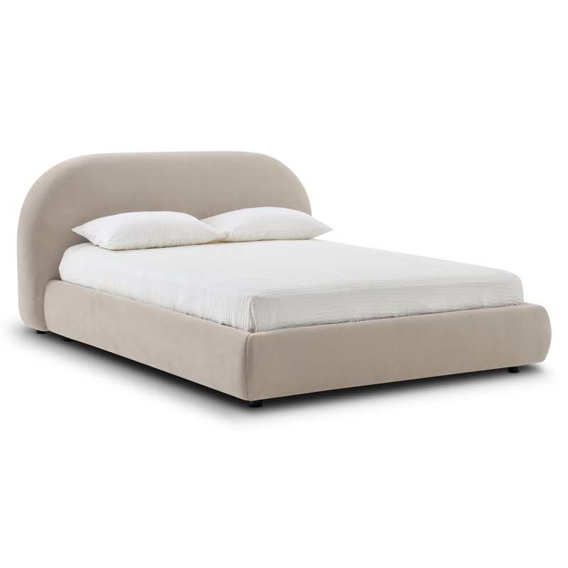 Genoa Fully Upholstered Platform Bed, King, Dune Brown