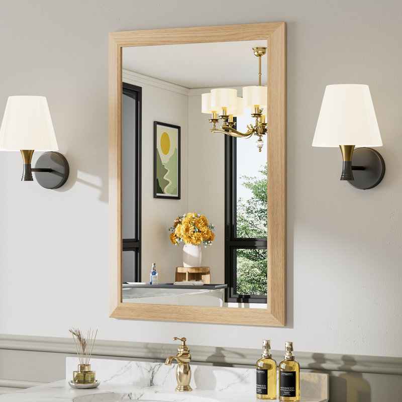 Miroirs de salle de bain modernes et contemporains en métal biseauté rectangulaire / carré avec verre trempé HD
