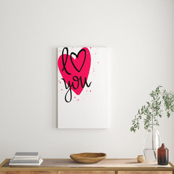 East Urban Home Love You 3 - Wrapped Canvas Typography | Wayfair.co.uk