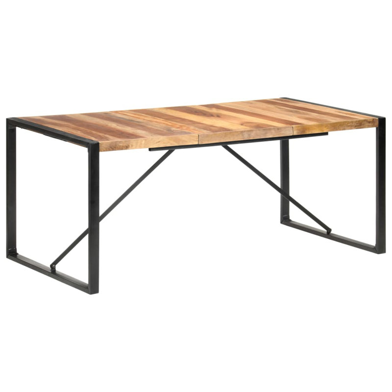 Cheyenne Dining Table Solid Wood, H75 x L180 x W90cm, Light Brown, Black