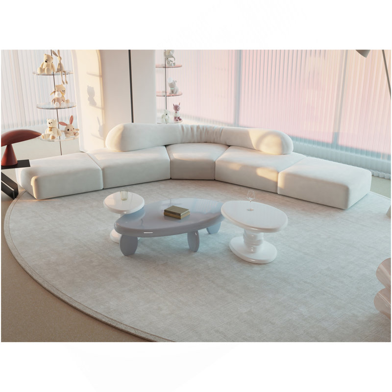 Table de bout moderne 22,6 po x 15,7 po x 15 po Pavy, White