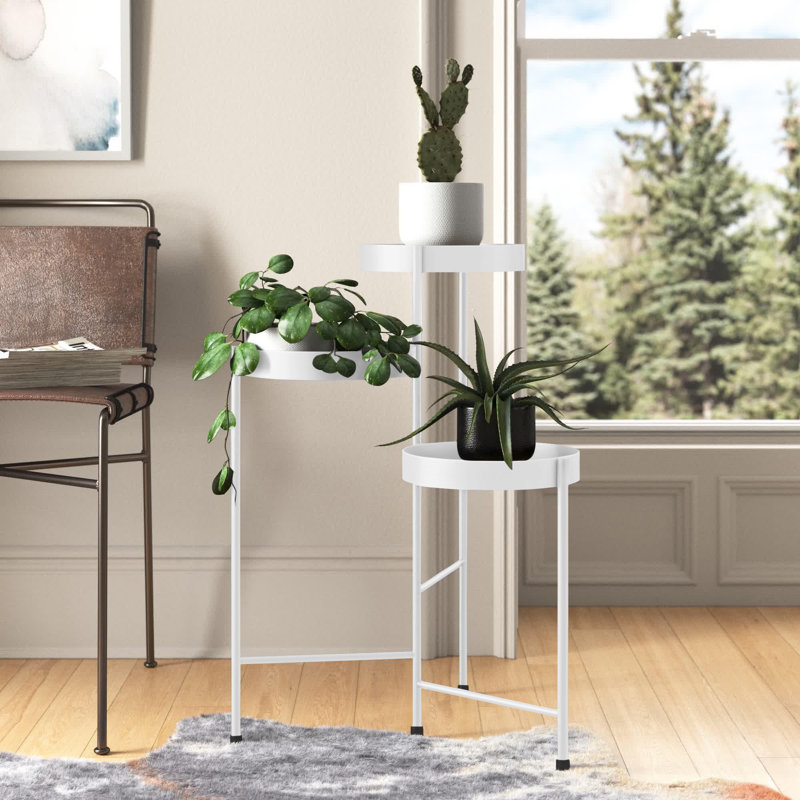 Support pour plantes rond à plusieurs niveaux Lofgren, Blanc, H 30 po x L 10 po x P 10 po