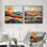 «Heart Tones Bold Mountains Landscape I» - paysages abstraits, décoration murale - art mural moderne 2 pièces