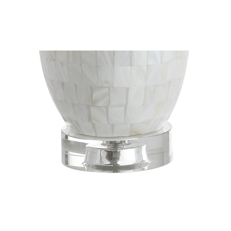 Elegant White Seashell LED Table Lamp with Crystal Accents