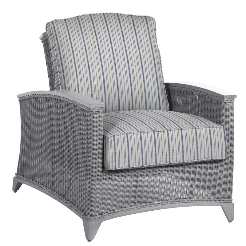 Astoria Patio Chair with Cushions, Rollo Chambray InsideOut® Linen, Welt, Astoria #24 Oyster