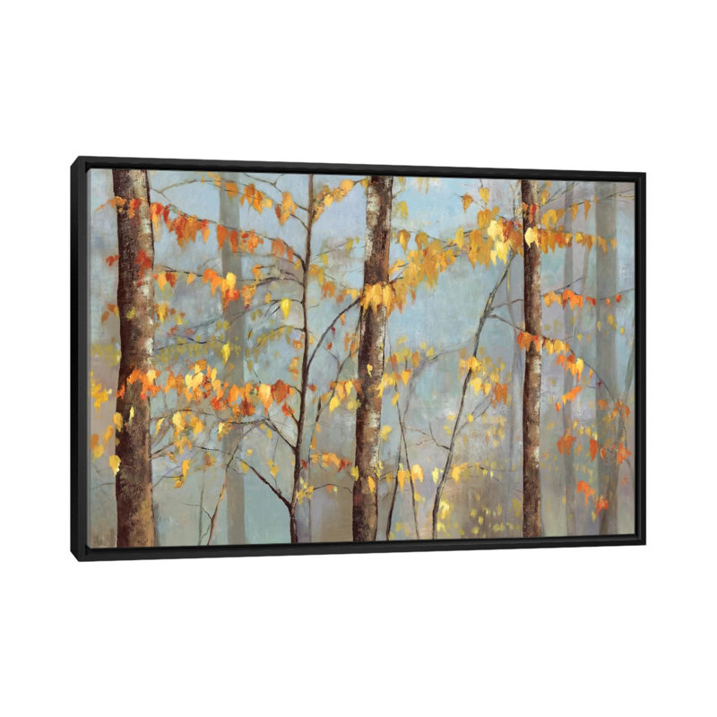 « délicat branches », impression sur toile, H 18 po x l 26 po x P 1,5 po, Toile avec cadre noir, Pas de tapis