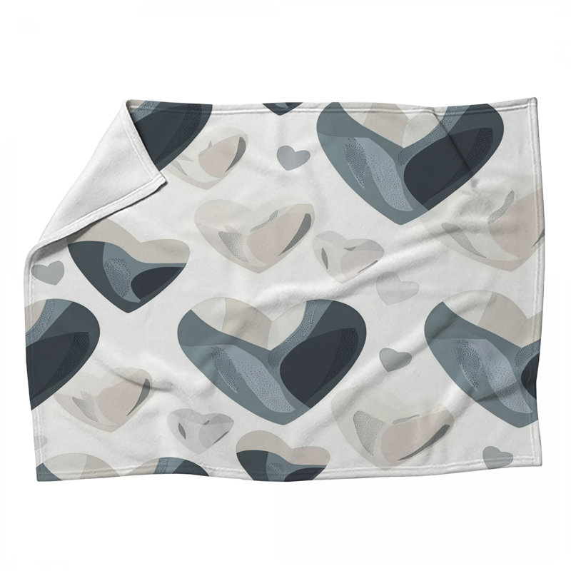 Jeté en molleton Hearts - Jetés romantiques pour canapés ou lits, L 80 po x l 60 po