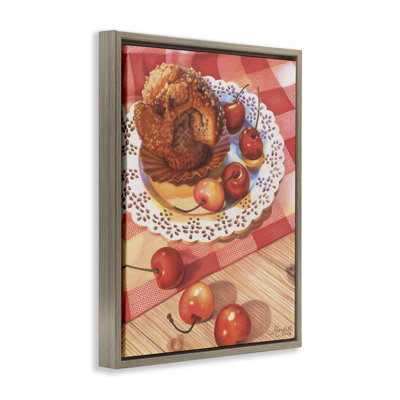 "Country Cherries & Muffin", art mural encadré par Mardell Schuster