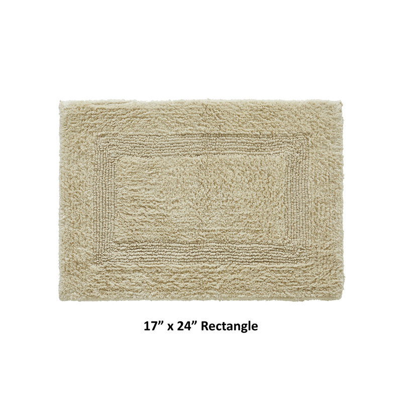 Rozanne Reversible Cotton Bath Rug, Sand, 17" x 24" Rectangle